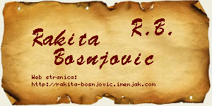 Rakita Bošnjović vizit kartica
